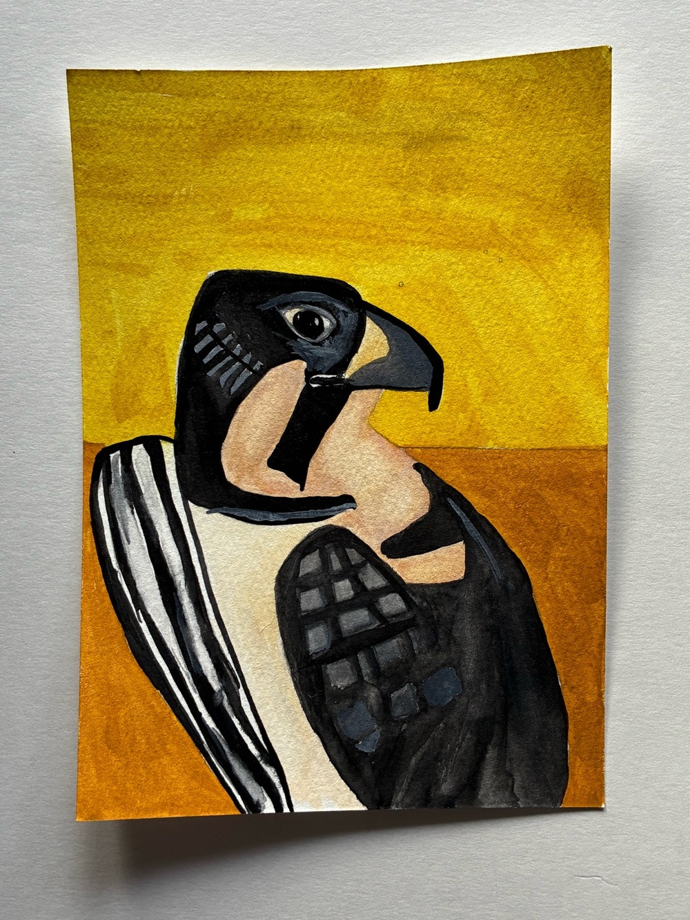 Watercolor Hawk Painting